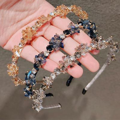 China European American Elegant Vintage Soft Crystal Diamond Headband For Women Luxury for sale