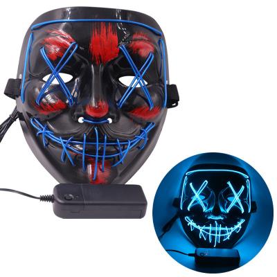 China New Trend Plastic Halloween Decorations Plastic 9 Colors Led Face Masks For Party for sale