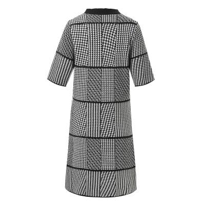 China Anti-wrinkle Women Fashion Half Sleeve Dress Around Neck Women Sweater Dress Casual Sweater Dress With Tassel for sale