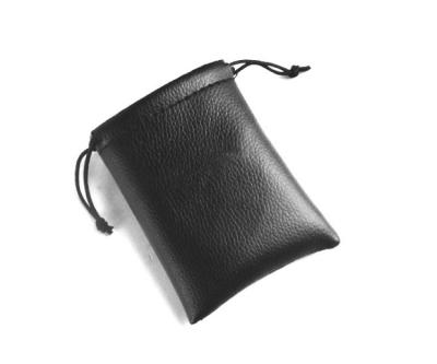 China For earbuds 2021 China factory custom black PU leather earphone storage bag for sale