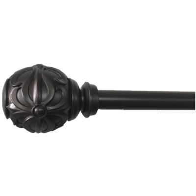 China Eco-Friendly Set Or Bulk Iron Curtain Rods Plated Or Powder Coated Steel Tubes Metal Finials Frames Curtain Rods for sale