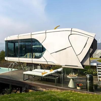 China Eclectic Hotel Building Alloy Shell Mobile Larger Space Prefab Outdoor One Piece Aluminum Home Capsule Cabin for sale