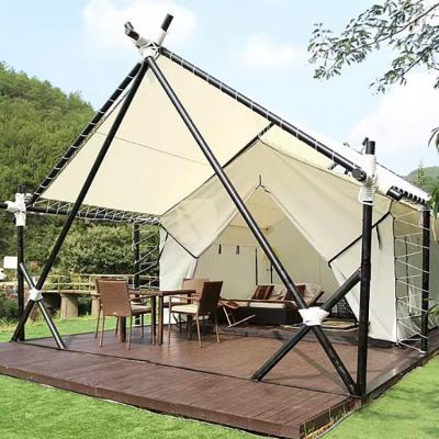 China Reusable Luxury White Inflatable Emergency Outdoor Tent Aluminum Dome Tunnel Camping Tent Mongolian Tent for sale