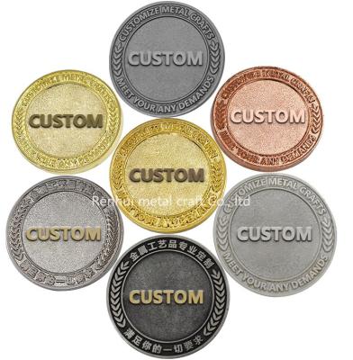 China New Washable Fast Delivery White Gold and Silver Coin Metal Engraved Challenge Coin for sale