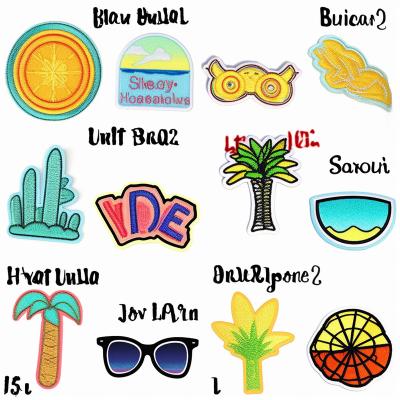 China Factory Direct Sale Summer Handmade Theme Patches Diy Decorative Patches Iron On Embroidered Patches for sale