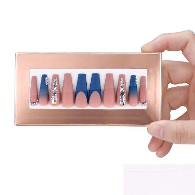 China Modern Luxury Empty Nail Package Boxes Pullable Display Packaging Case Press On Nails Set Management Package Box For Cosmetic Artificial Nails for sale