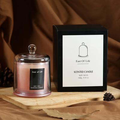 China Birthdays Wholesale Handmade Luxury Dome Glass Jar Private Label Scented Candle For Wedding for sale