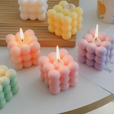 China Birthdays Bubble Cube Candle Soy Wax Cute Aromatherapy Small Candles Scented Relaxing For Birthday Gift for sale