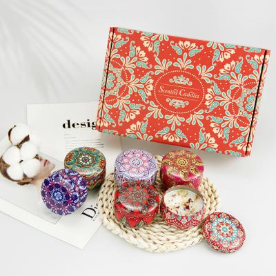 China Wholesale Hot Sales Luxury Birthdays Gift Set Metal Aroma Tins Pot Candle Soy Wax Scented Candles for sale