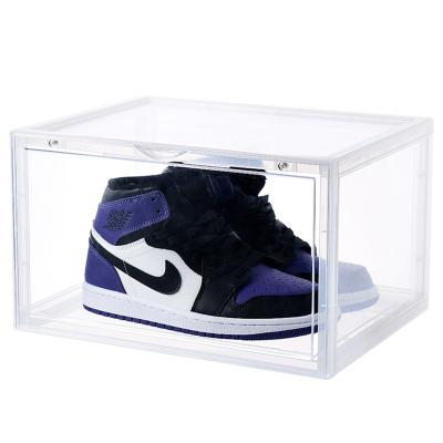 China HomeSolution Stackable Custom Shoe Box Sneaker Storage Box Sustainable Plastic Sneaker Box for sale