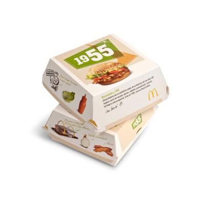 China Disposable custom printed cardboard soy ink caja cardboard packaging parcel burger box for sale