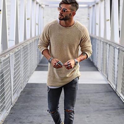 China Designer Hot Sale Custom O-Neck Casual Sweater Men Loose Knitted Pullover Sweater for sale