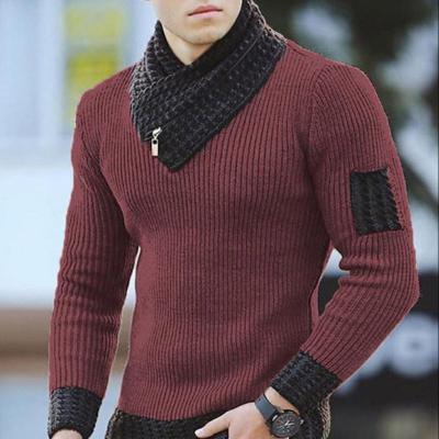 China Wholesale Casual Turtleneck Sweater Designer Men Slim Knitted Pullover Sweater for sale