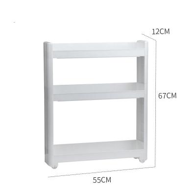 China Movable Slim Kitchen White Household Storage Sliding Racks And Multifunctional Storage Racks for sale