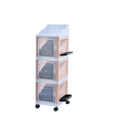 China (Size) new type adjustable snack storage cabinet new arrival attractive price hard plastic shoes rack for sale