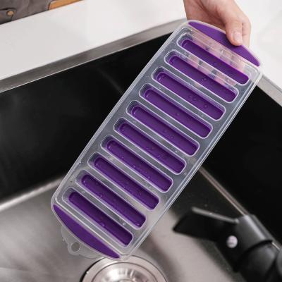 China Sustainable Ice Cube Tray Reusable Silicon Ice Cube Molds With Spill-Resistant Ice Cube Tray for sale