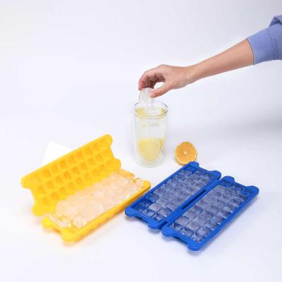 China Blue Yellow Red Stackable Guaranteed Viable Mini Ice Cube Tray Quality Silicone Mold for sale