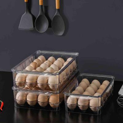 China Sustainable Low Price Fresh Preservation Transparent Double Refrigerator Home Egg Storage for sale