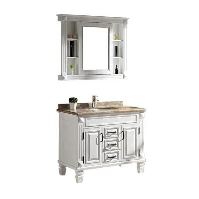 China Classic Traditional American Style Bathroom Vanity Floor Standing Cabinet With Mirror for sale