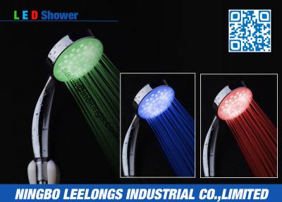 China Round Colorful Rainforest ABS Plastic Temperature Controlled LED Shower Head Hand Held for sale