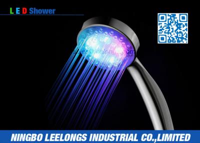 China Color Changing LED Rain Shower Head Handheld For Hotel , Home , Bathtub for sale