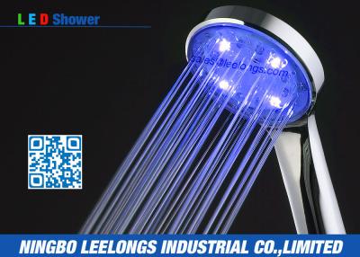 China Commercial ABS Chromed Blue led bathroom shower head without battery for sale