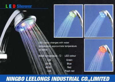 China Temperature Controlled LED Rain Shower Head Chromed ABS for sale