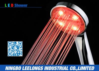 China Red LED Rain Shower Head Handheld Shower Without Battery For Bathroom for sale