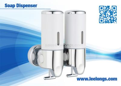 China ABS / Stainless Steel Chromed Double Tank Manual Liquid Bathroom Soap Dispenser for sale