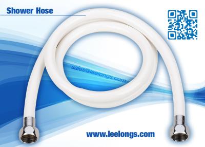 China Bathroom 1.5m White PVC Shower Hose With Brass Nut / Core for sale