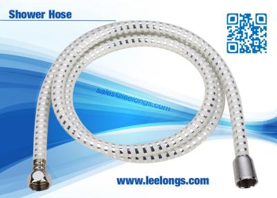 China 1.5m Silver PVC Netted Flexible Shower Hose With Brass Nut for sale