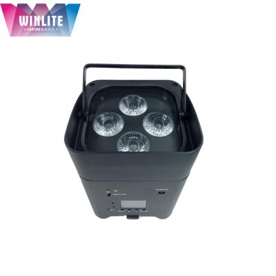 China Winlite battery operated rechargeable battery wireless dmx 4x6in1 rgbwa+uv led par light uplights for sale