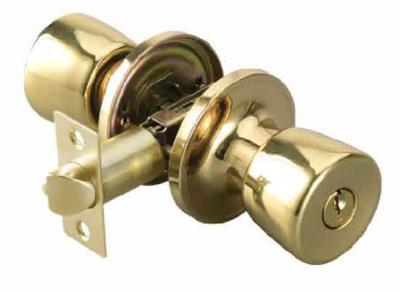 China Knob Door Lock PB Finish Tubular Knob Lock with ST Function for sale