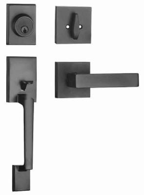 China Single Cylinder Deadbolt Entrance Handle Lock C4 Keyway Single Handle Entry Door Handleset for sale