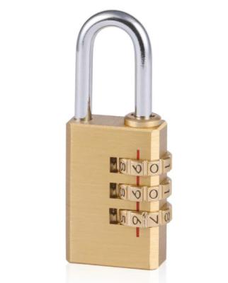 China Household Commercial High Security Padlock Brass Combination Padlock Squa 3 Dial for sale