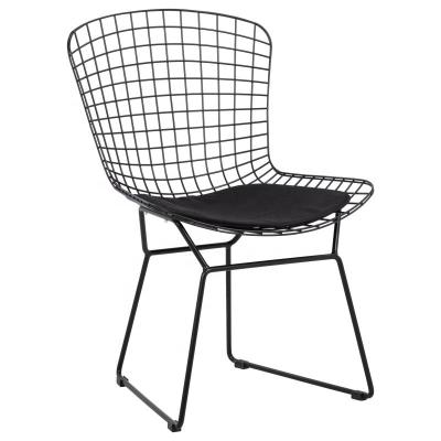 China Convertible Black Power Coated Metal Wire Chair In Dining Room Or Room Chair for sale