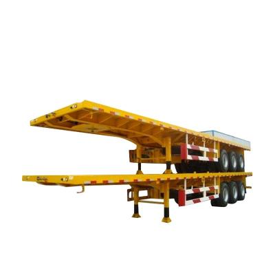 China 30 Ton Truck Trailer Flat Bed Semi Trailer Trailer Flatbed Twist Lock for sale