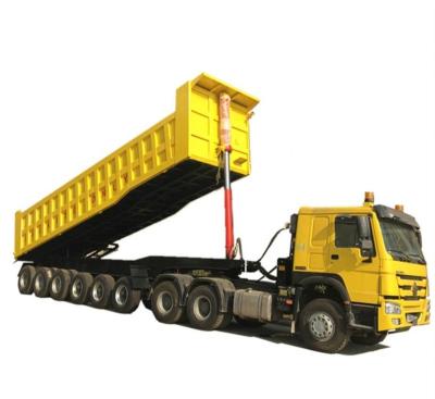 China Chinese Cargo Manufacturer Transport Exports Ghana 6 Axle Dump Semi Trailer For Sale for sale