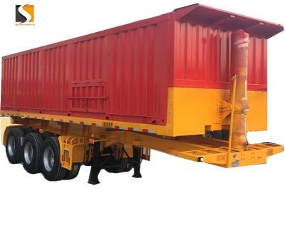 China Safty China 3/4 Axles 40ft Side Wall Trailer Flat Bed Cargo Dump Truck Enclosed Semi Trailer for sale