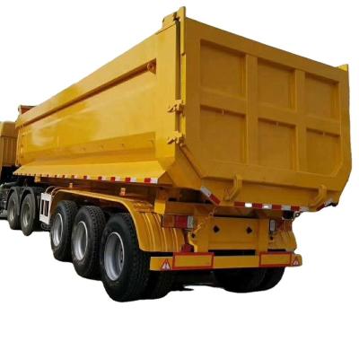 China Stone Transport U-Shape End Dump Tipping Trailers For Coal And Clinke 4 Axles Tipper Transport Trailer for sale