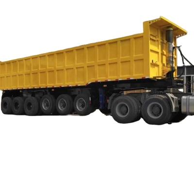 China Stone 6 Axles Transport 100 Ton Heavy Duty Dump Trailer Tipper Dumper Semi Trailer for sale