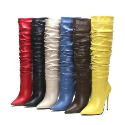 China 2021 new autumn new ladies stilettos Sweat-absorbent high heel over the knee boots ladies sexy high heels for sale