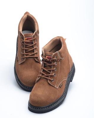 China 2022brown High Ankle Safety Rubber Leather Work Boots Manufacturers for sale