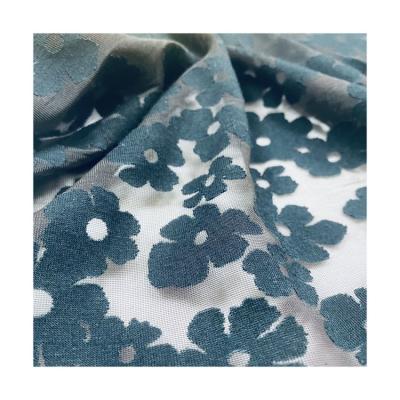 China China Factory Seller Sheer Rayon Printed Manufacturer Viscose Fabric With BURN-OUT Series #SPTN-60170 for sale