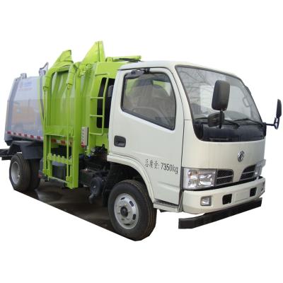 China Dongfeng Mini Side Hotels 2ton RHD Diesel Pusher Waste Bin Domestic Garbage Collect Truck For Sale for sale