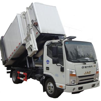 China Hospital fully sealed 5 ton jac side self dump bin lifter loading medical waste truck for sale for sale