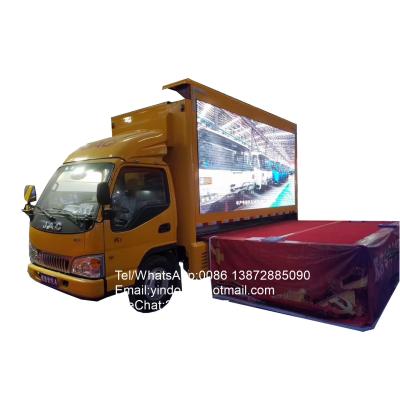 China Outdoor Advertising Hydraulic Billboard 3 Side Mobile Van Led Screen Truck Body for sale