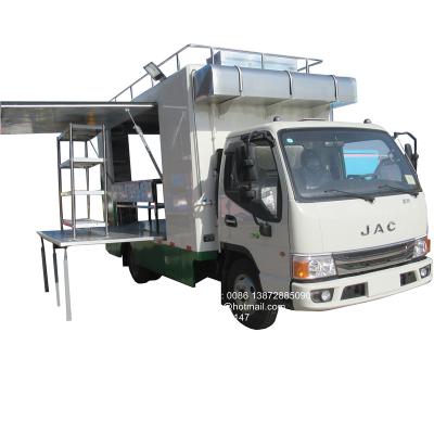 China Street selling brand new diesel mobile food truck restaurant car snack fryer food kitchen stainless steel food truck for sale