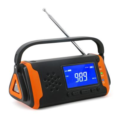 China Emergency Hand Crank PORTABLE Portable Solar Noaa Time Band Radio With Led Display Screen for sale