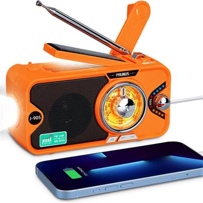 China PORTABLE Weather Crank Power Bank Alert Multimedia Portable Radio With Solar Charger for sale